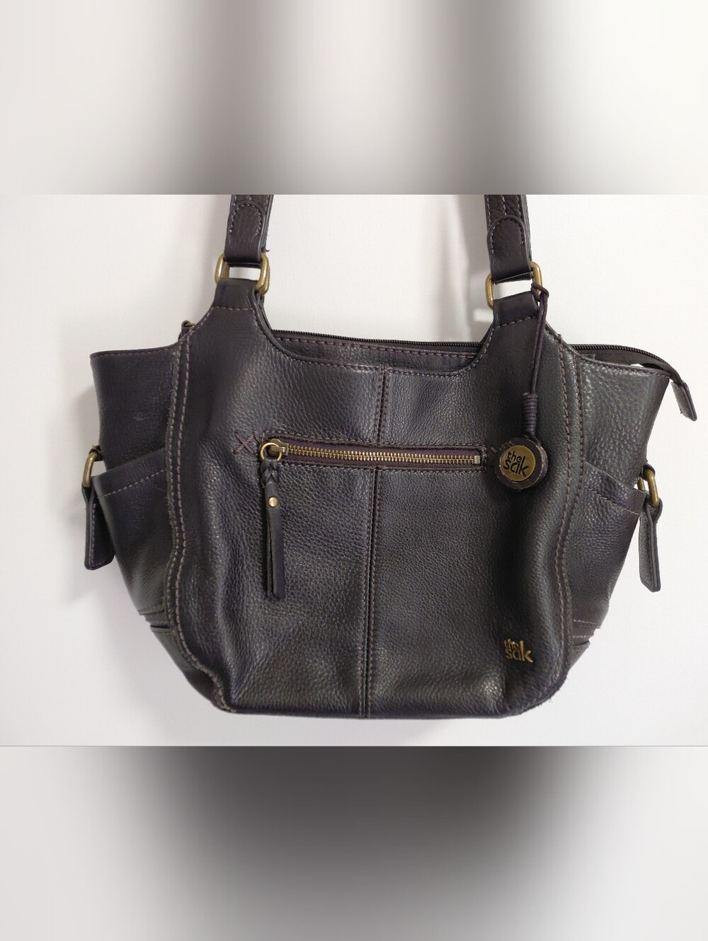 The Sak Kendra Black Leather Satchel Shoulder Bag